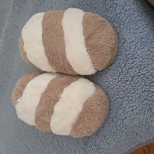 UGG Plush Tan and Cream Home Slippers